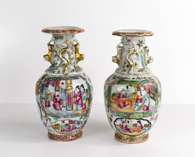 Lot 41 - A pair of 19th century Cantonese porcelain...
