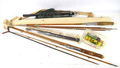 Lot 250 - A group of vintage fishing rods and lures to...