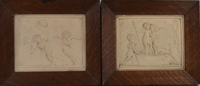 Lot 229 - A pair of neo-classical Parian plaques, each...