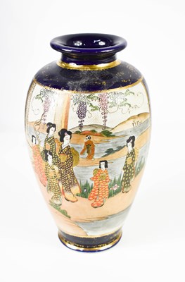 Lot 62 - A 20th century Satsuma vase, with cobalt blue...