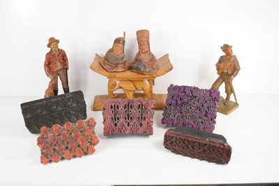 Lot 253 - A group of vintage wooden printing blocks...