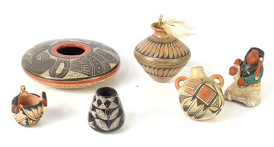 Lot 267 - A Native American Acoma pottery vessel...