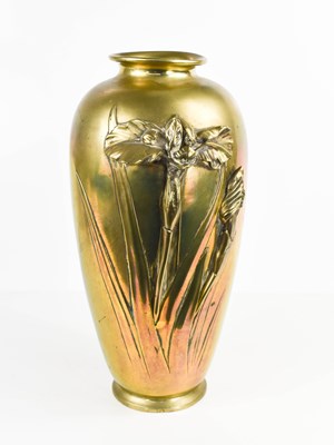 Lot 97 - A late 19th century Chinese bronze iris vase,...