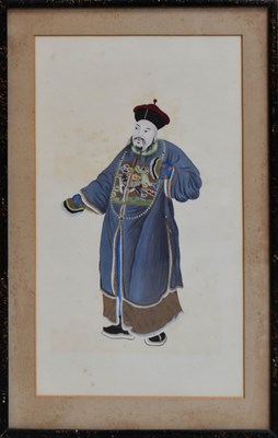 Lot 201 - A 19th century Chinese gouache painting of a...