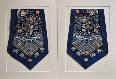 Lot 212 - A pair of 19th century Chinese woven kesi silk...