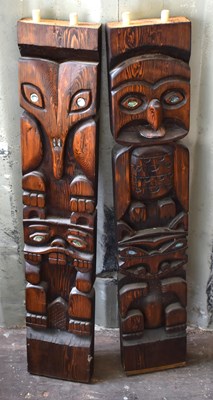 Lot 266 - Two New Zealand wooden tribal carvings, the...