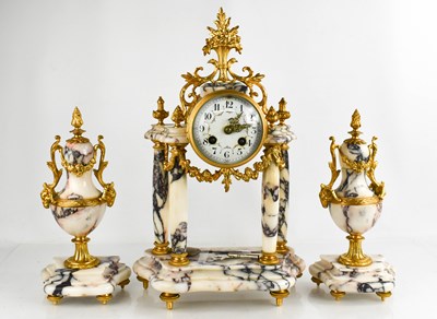 Lot 205 - A 19th century French marble and gilt clock...