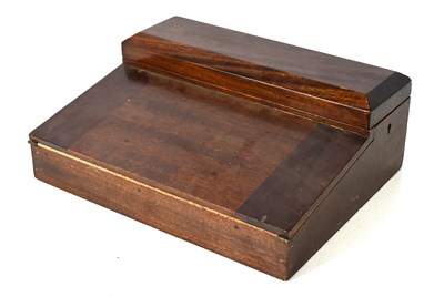 Lot 258 - An antique mahogany writing box, the two lids...