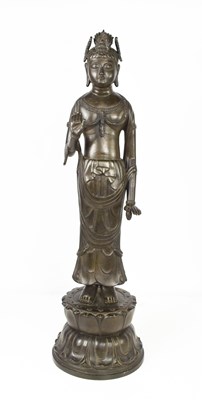 Lot 113 - A bronze statue of standing Bodhisattva,...