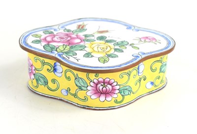 Lot 125 - A Chinese enamel metalware box, deocrated with...