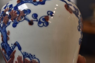 Lot 66 - A Chinese bottle vase, in blue, red and white,...