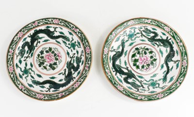 Lot 67 - A pair of Chinese plates, depicting two...