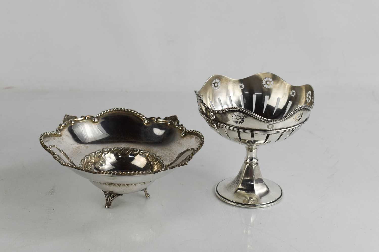 Lot 268 - A silver bon bon dish, with embossed edge and...