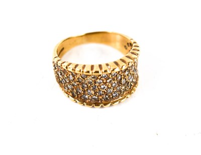 Lot 105 - A 9ct gold and diamond modernist dress ring,...