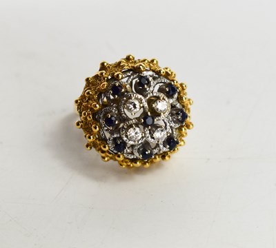 Lot 20 - A gold, diamond and sapphire cluster ring,...