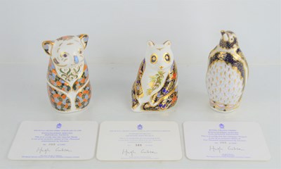 Lot 136 - A group of three Royal Crown Derby Endangered...