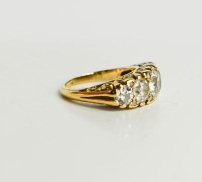 Lot 28 - A gold and diamond five stone ring, the old...