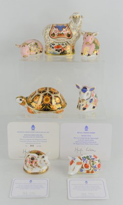 Lot 124 - A group of Royal Crown Derby paperweights,...