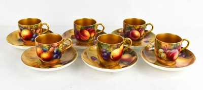 Lot 11 - A set of six Royal Worcester cups and saucers,...