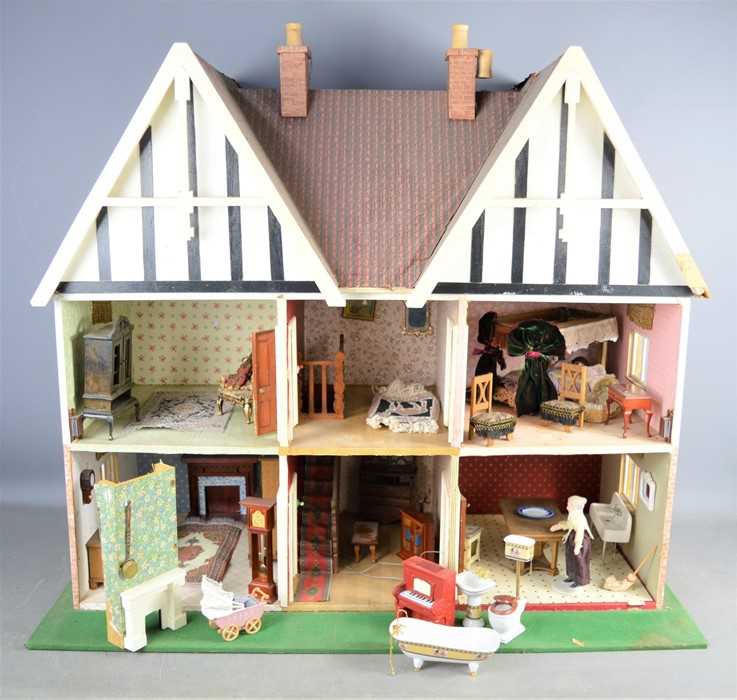 Lot 487 A vintage handmade dolls house complete with