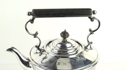 Lot 334 - A Victorian silver kettle on stand with burner,...