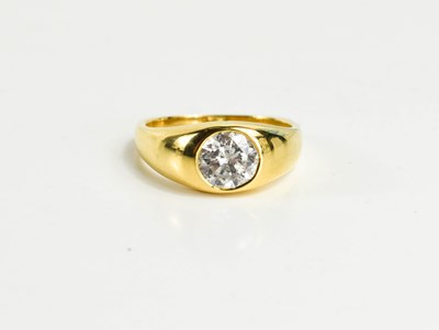 Lot 26 - An 18ct gold and diamond solitare ring, the...