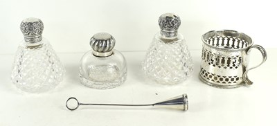 Lot 343 - An antique silver plate chamberstick and...