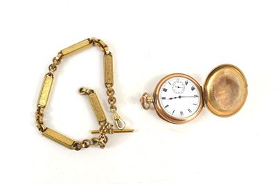 Lot 266 - A gold plated Waltham full hunter pocket watch,...