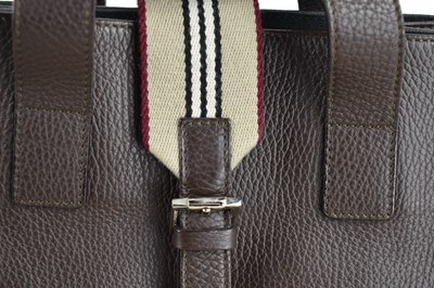 Lot 59 - A Burberry dark brown leather tote handbag,...