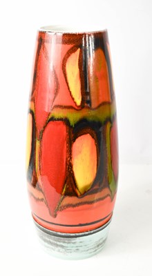 Lot 135 - A large Poole Pottery sleeve vase with red...