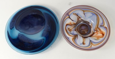 Lot 137 - An Uredale glass dish, of amethyst and milk...