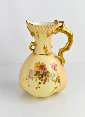 Lot 110 - A Royal Worcester blush ivory jug with coral...