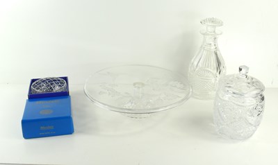 Lot 236 - A cut glass decanter together with a crystal...