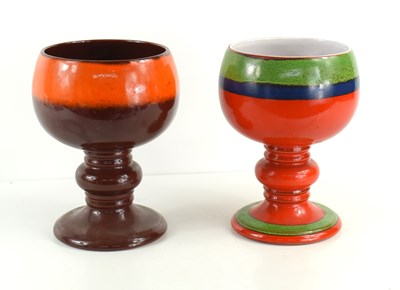 Lot 131 - A pair of West German Fabiola style goblets...