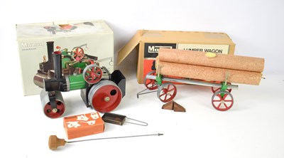 Lot 359 - A Mamod steam roller and a Mamod Lumber wagon,...