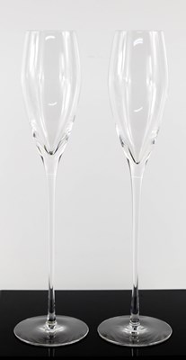 Lot 96 - A pair of crystal Millennium champagne flutes,...