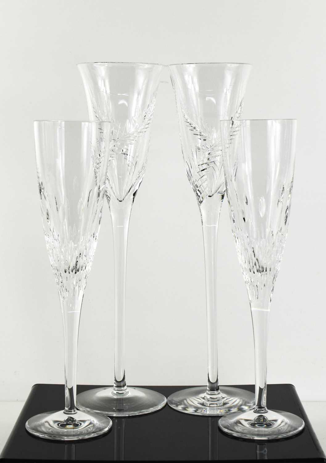 Lot 95 - A pair of fine Stuart Crystal champagne flutes,...