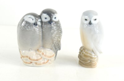 Lot 161 - Two Royal Copenhagen owl figures comprising of...