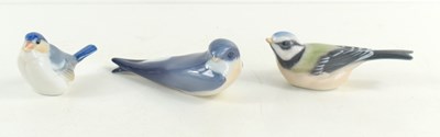 Lot 162 - A group of three Royal Copenhagen bird...