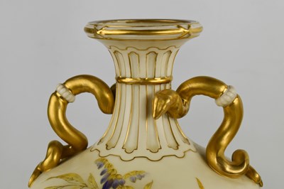 Lot 41 - A pair of Royal Worcester porcelain vases,...