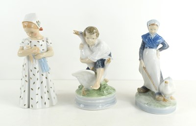 Lot 151 - A group of three Royal Copenhagen figurines to...