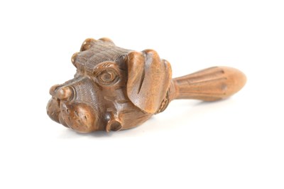 Lot 298 - A 19th century treen dog nutcracker, screw...