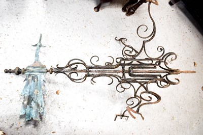 Lot 491 - A 19th century wrought iron weather vane,...