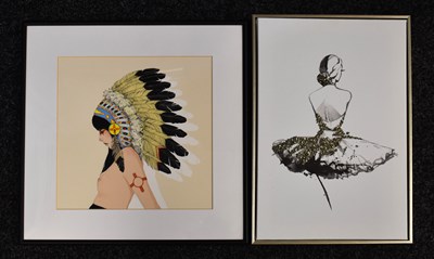 Lot 103 - A selection of prints comprising Indian squaw,...
