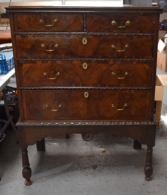 Lot 482 - A 19th century ( with earlier elements) walnut...