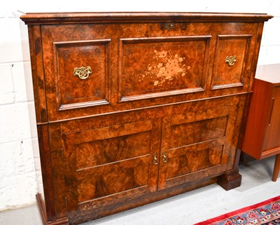 Lot 446 - A Victorian burr walnut converted upright...