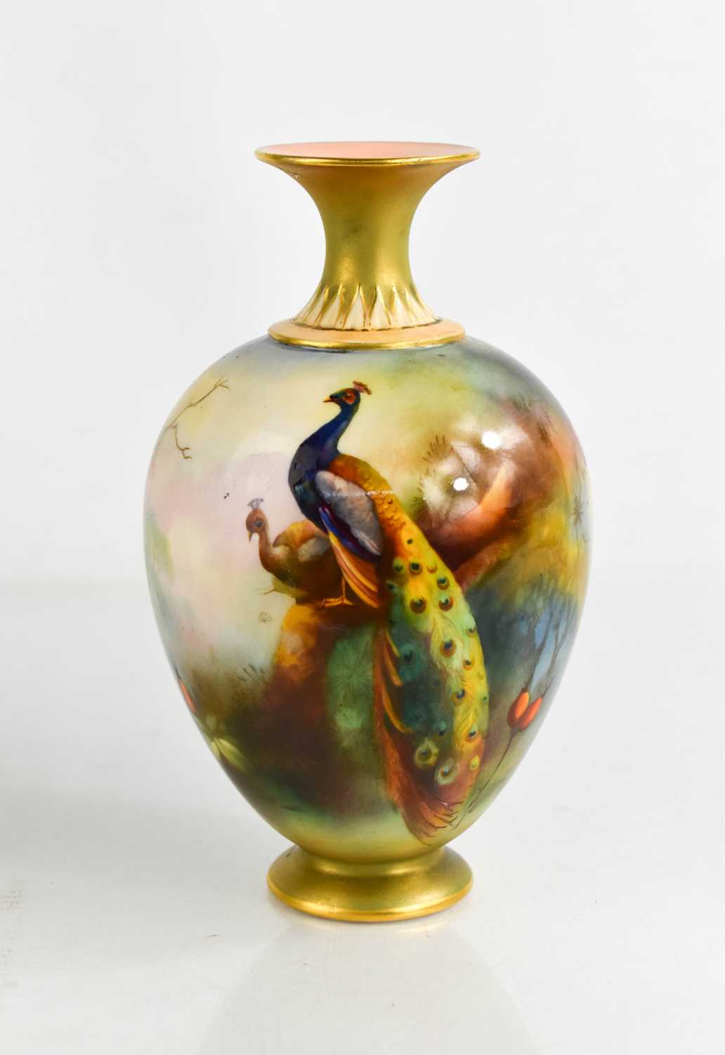 Lot 55 - A Royal Worcester vase, decorated with a...