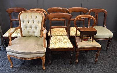 Lot 431 - A selection of Victorian mahogany chairs...