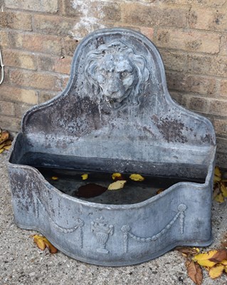 Lot 484 - A lead bow fronted water fountain, the arched...