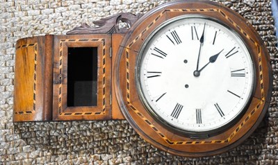 Lot 420 - A Victorian mahogany marquetry wall clock,...